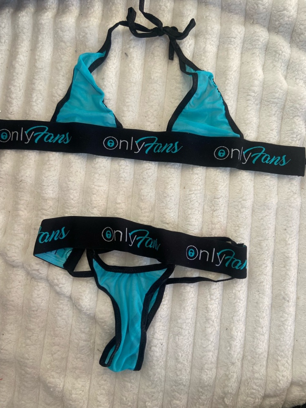 OnlyFans Mesh Bikini Set with Black Logo Band